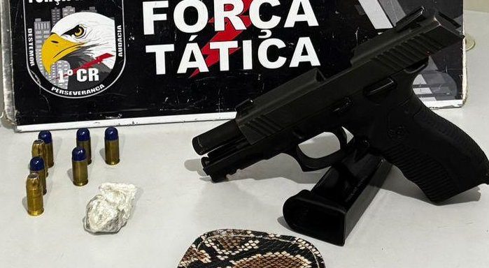 Força Tática prende homem com pistola e munições em Cuiabá