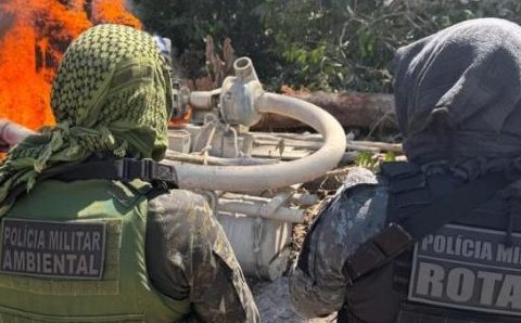 Polícia Militar fecha garimpo irregular em zona rural do município de Novo Mundo