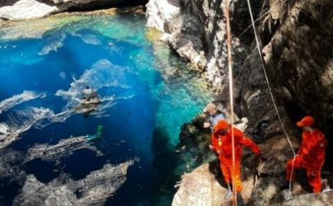 Bombeiros apoiam pesquisa para mapear sistema de cavernas submersas em Nobres