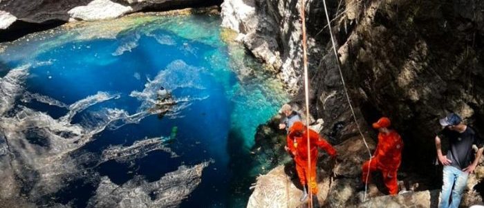 Bombeiros apoiam pesquisa para mapear sistema de cavernas submersas em Nobres