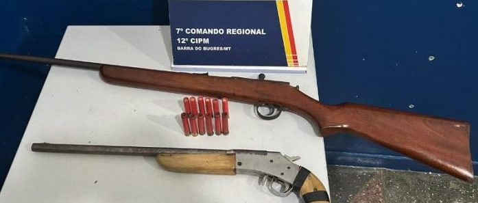 Polícia Militar prende homem com duas armas de fogo em Barra do Bugres