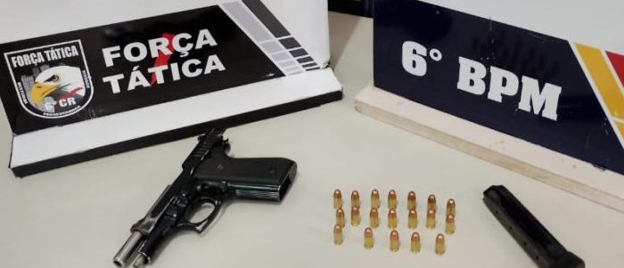 Polícia Militar conduz dois faccionados para delegacia e apreende arma de fogo em Cáceres