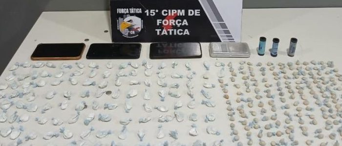 Força Tática prende três pessoas com mais de 300 porções de drogas em Várzea Grande