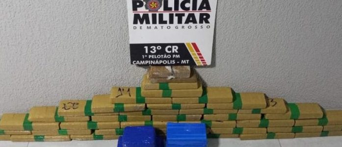 Polícia Militar apreende 46 tabletes de entorpecentes e prende faccionado por tráfico em Campinápolis