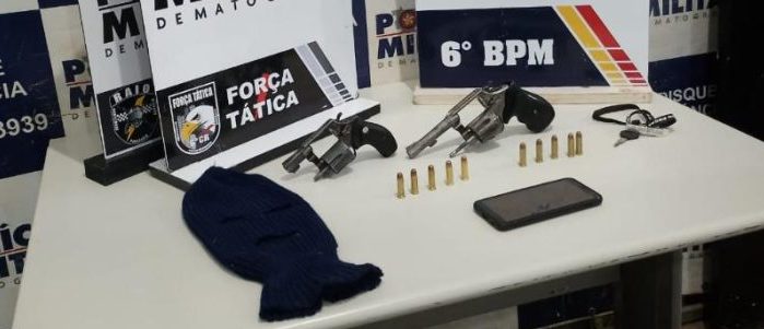 Polícia Militar apreende armas e prende dois integrantes de facção criminosa em Cáceres