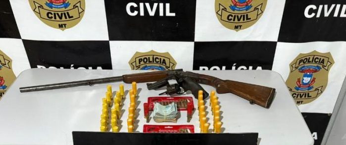 Polícia Civil apreende armas em carreta e prende caminhoneiro em Guarantã do Norte