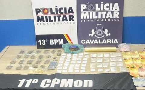 Cavalaria da PM prende três faccionados por tráfico de drogas e apreende 82 porções de entorpecentes