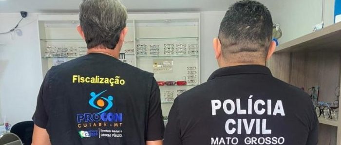 Polícia Civil e Procon fiscalizam consultórios oftalmológicos suspeitos de atuação irregular em Cuiabá