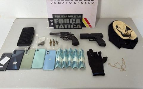 Força Tática prende suspeito por roubos e apreende arma de fogo e munições