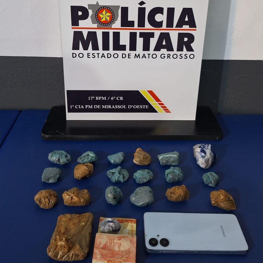 PM prende adolescente faccionado por tráfico de drogas em Mirassol d’Oeste