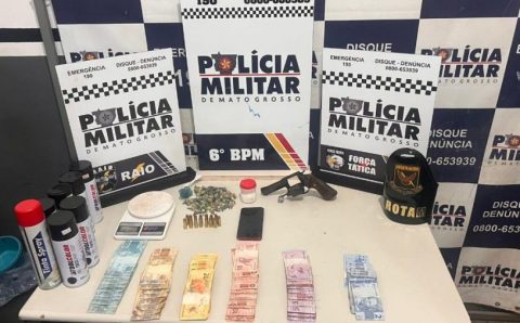 Polícia Militar conduz seis faccionados e apreende drogas e arma de fogo em Cáceres