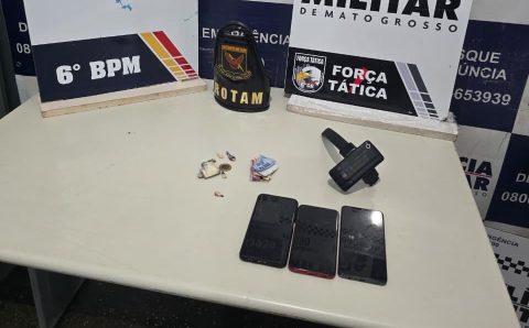 Trio é preso pela Polícia Militar após denúncia de tentativa de homicídio em Cáceres