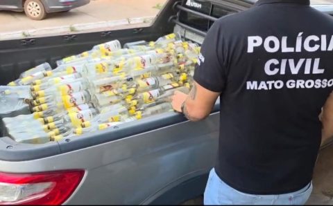Polícia Civil e Vigilância Sanitária fecham fábrica clandestina de bebidas destiladas em Várzea Grande