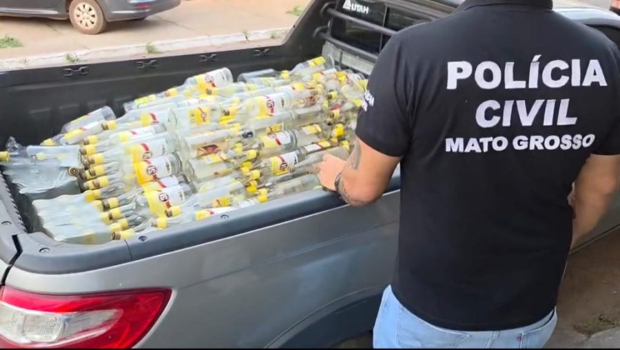 Polícia Civil e Vigilância Sanitária fecham fábrica clandestina de bebidas destiladas em Várzea Grande