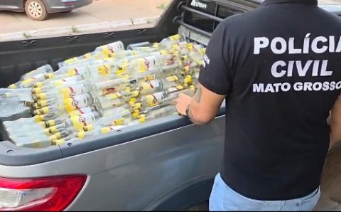 MT:  DENÚNCIA ANÔNIMA:  Mais de mil litros de bebida adulterada são apreendidos em Várzea Grande