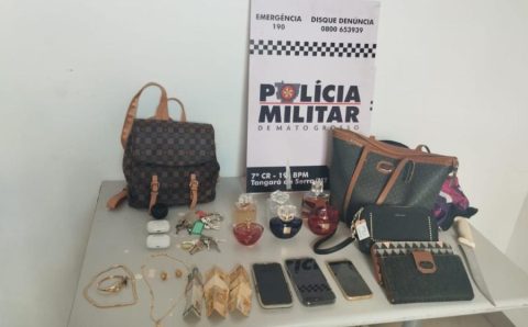 Três suspeitos são detidos pela Polícia Militar após roubo a residência em Tangará da Serra
