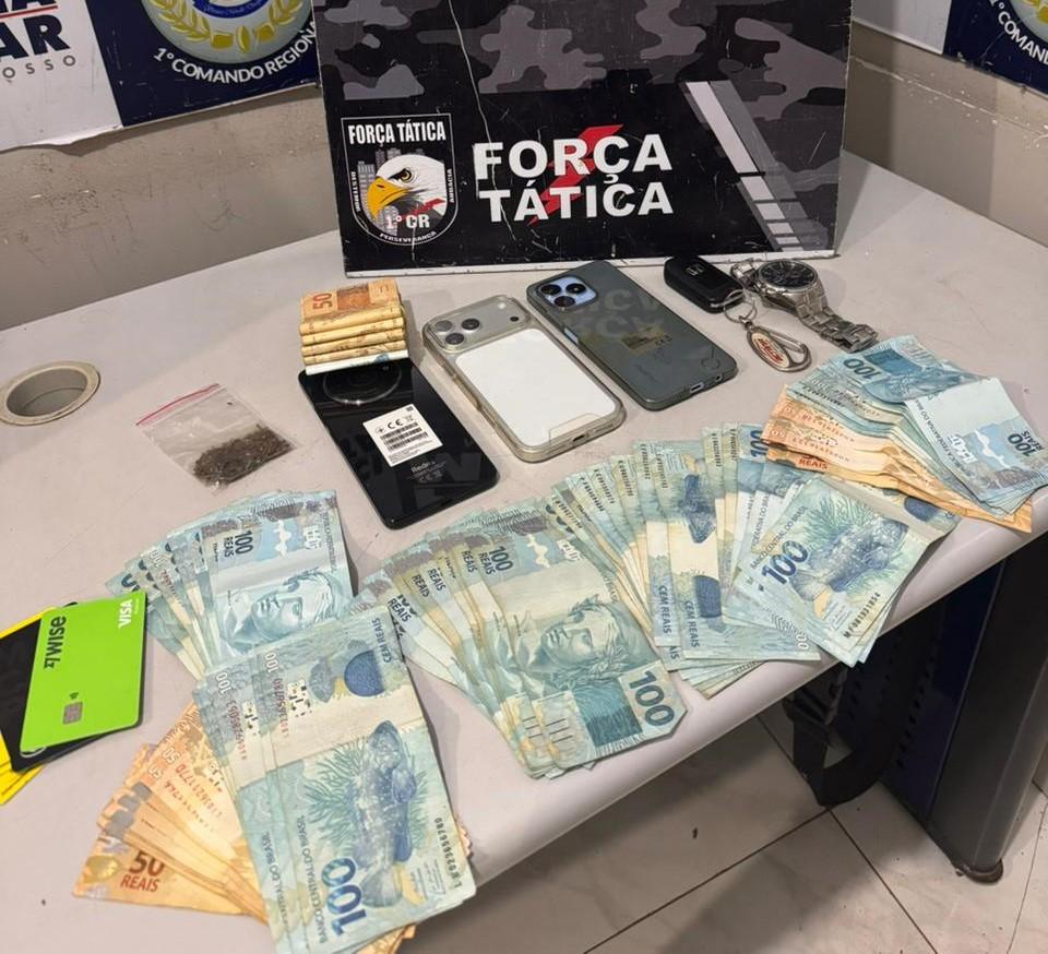 Força Tática apreende R$ 11 mil em espécie e prende homem por estelionato