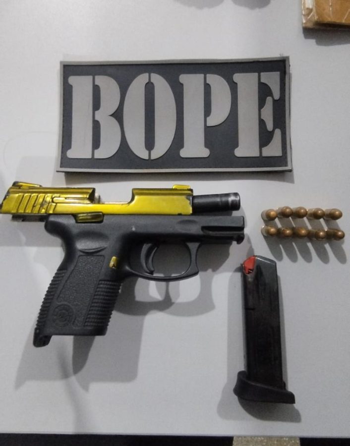 Bope apreende pistola e munições de faccionado durante abordagem em Cáceres