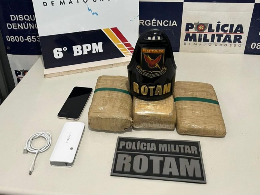 Rotam prende homem faccionado com três tabletes de maconha em Cáceres