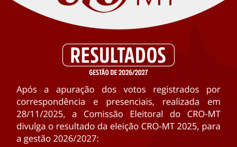 MT:  Resultado eleição CRO-MT 2025