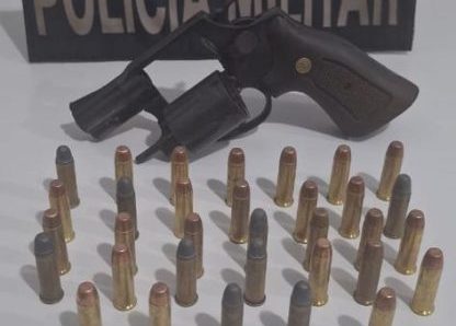 Polícia Militar prende homem com revólver e 33 munições em Marcelândia