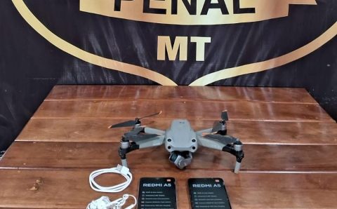 Policiais Penais abatem mais um drone sobrevoando a penitenciária de Rondonópolis