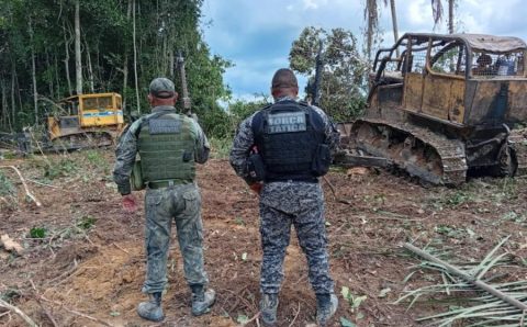 Polícia Militar apreende máquinas utilizadas em extração ilegal de madeiras em zona rural