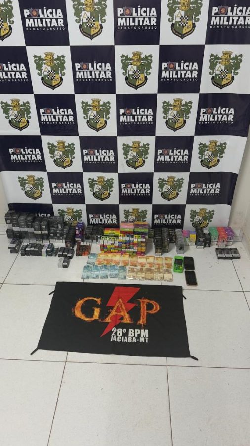 Polícia Militar prende dupla por contrabando e apreende 397 cigarros eletrônicos em Jaciara