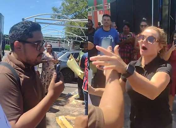 ESPOSA DO VEREADOR:   Jornalista denuncia agressão durante protesto em Várzea Grande