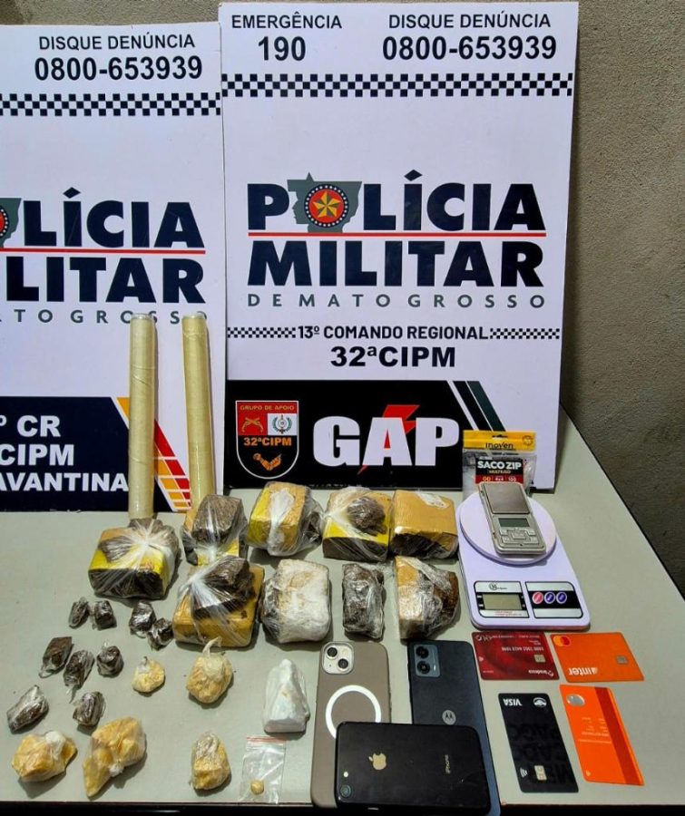 PM prende três faccionados por tráfico de drogas e apreende dois quilos de entorpecentes