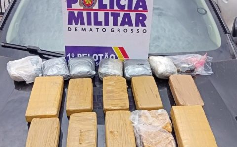 Ação integrada da PM e PRF apreende 14 quilos de entorpecentes em Ribeirão Cascalheira