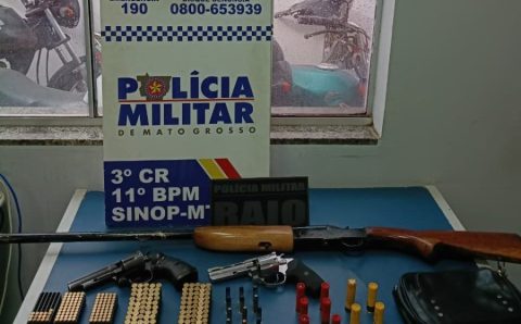 PM e Gaeco apreendem armas de fogo e munições durante operação em Sinop