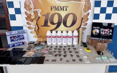 Força Tática prende dois suspeitos e apreende adolescente por tráfico de drogas em Alta Floresta