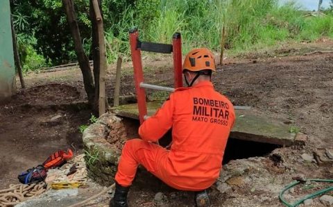 Corpo de Bombeiros salva adolescente de 15 anos após queda de cinco metros em cisterna