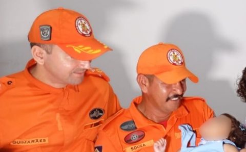 Bombeiro militar reencontra família de criança que salvou após acidente doméstico