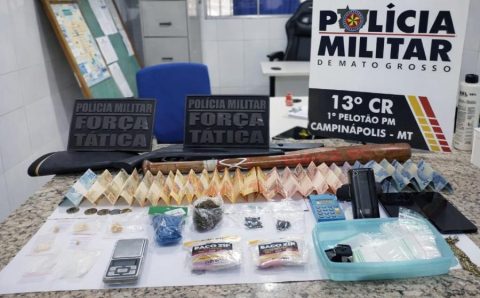 Força Tática prende homem por tráfico ilícito de drogas em Campinápolis