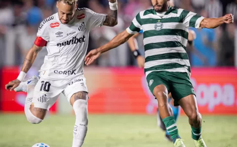 Neymar acerta trave, e Santos empata com o Coritiba pela Copa do Brasil