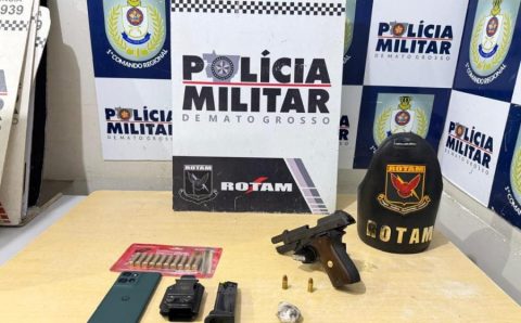 Rotam prende dois homens e apreende pistola em Cuiabá