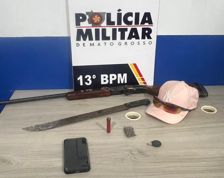 Homem é preso pela Polícia Militar após atirar em mulher em Lucas do Rio Verde