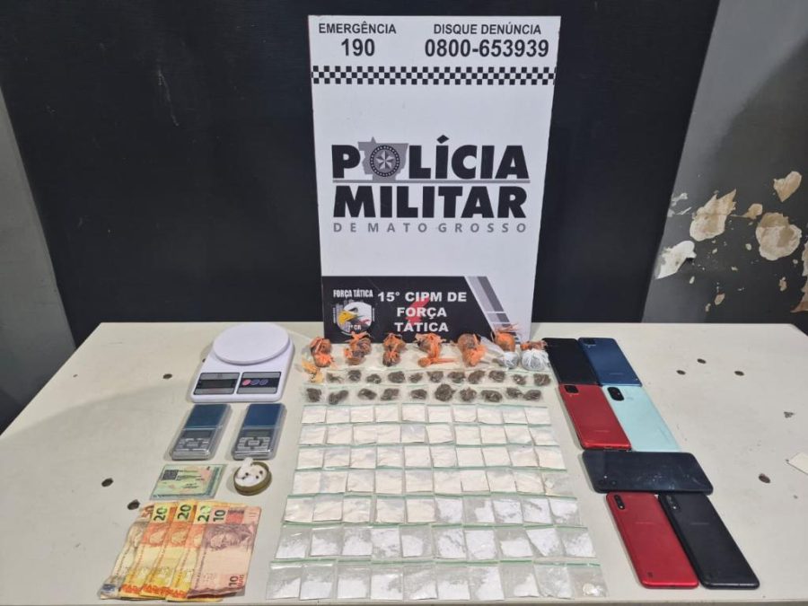 Força Tática prende homem com 106 porções de maconha e cocaína em Várzea Grande