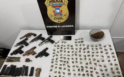 Polícia Civil prende dois suspeitos e apreende sete armas de fogo em Nova Lacerda