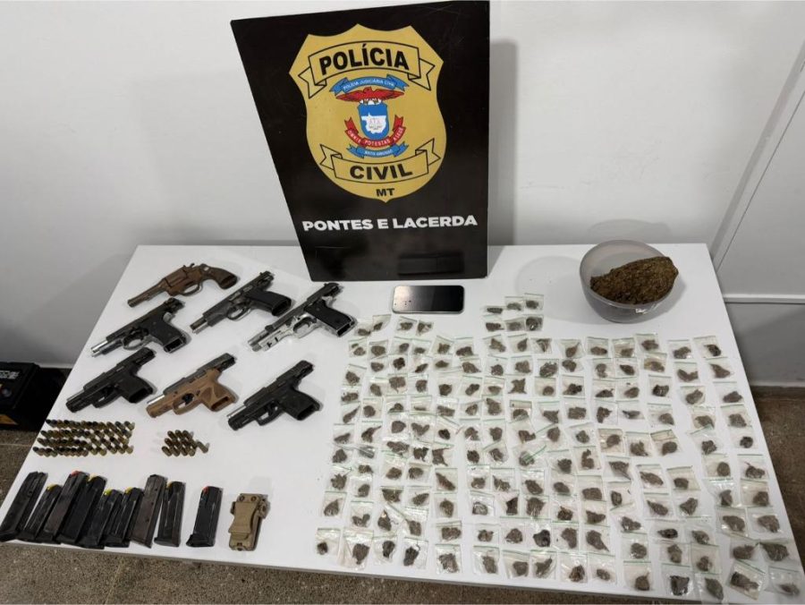 Polícia Civil prende dois suspeitos e apreende sete armas de fogo em Nova Lacerda