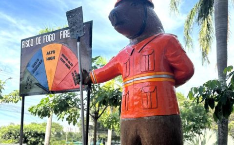 Corpo de Bombeiros incorpora monumento como alerta para risco de incêndios em áreas rurais