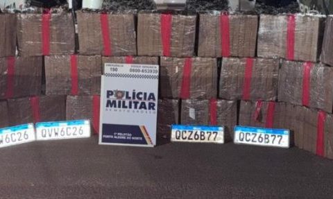 Polícia Militar e PRF apreendem 550 quilos de maconha em Porto Alegre do Norte
