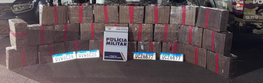Polícia Militar e PRF apreendem 550 quilos de maconha em Porto Alegre do Norte