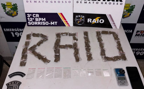 Polícia Militar apreende armas de fogo e 47 porções de drogas em Sorriso