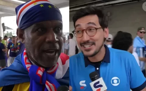 ‘Você é o pai do Vozinha?’: repórter da Globo leva maior susto ao vivo na Copa do Mundo ao descobrir parentesco com goleiro sensação de Cabo Verde